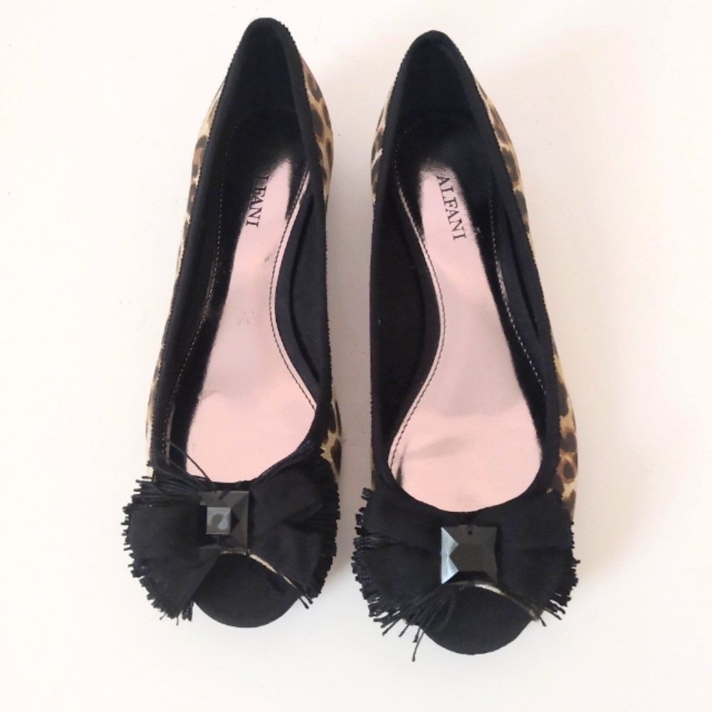 Alfani Animal Print Ballet Peep Toe Flat Shoe 6.5M